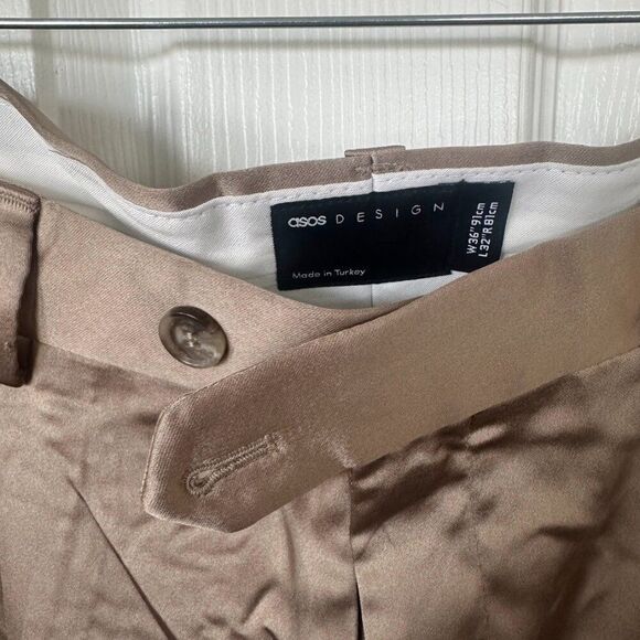 ASOS DESIGN Women's Brown Fashionable Everyday Souch Boy Pants Size 36"x32" - Picture 4 of 4